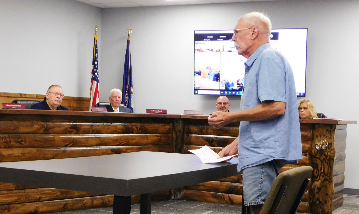 During the July 19 Board of Commissioners meeting, Kim Kennicott, pilot and former airport manager, describes the unfeasibility of a small airport being truly self-funding.